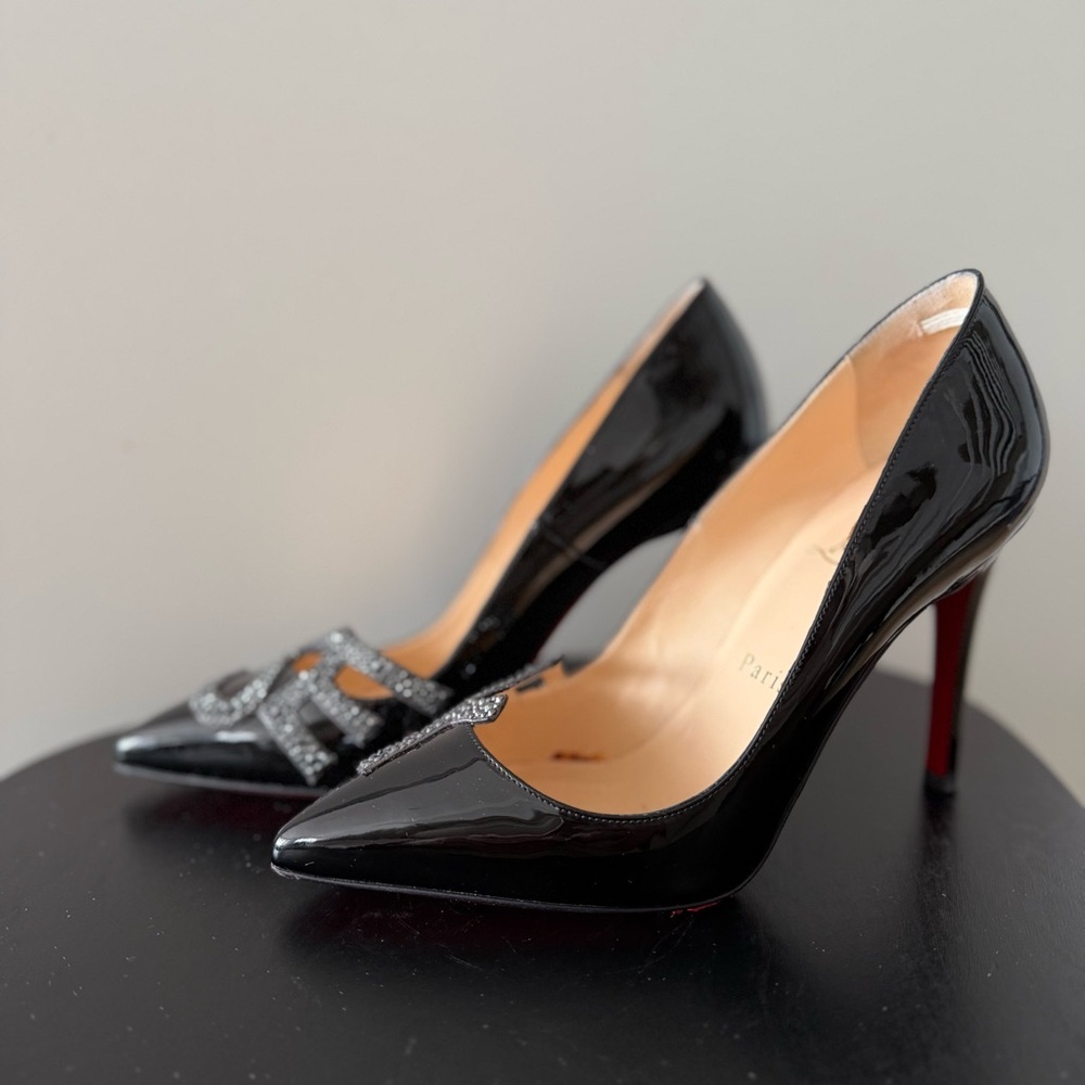 Christian Louboutin Black Patent Crystal “Sex” 100 Pumps - US 6 (36.5) - Picture 7 of 13